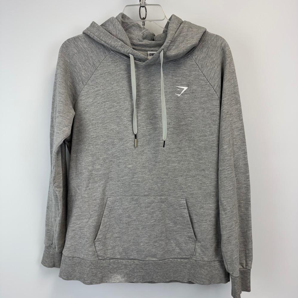 Gymshark Pullover Hoodie Gray Men's‎ M Logo Front Pocket Sweatshirt